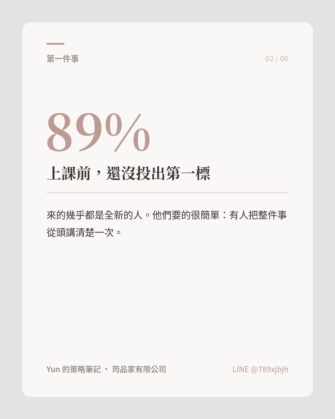 課前調查數據：89% 學員在上課前還沒投出第一標